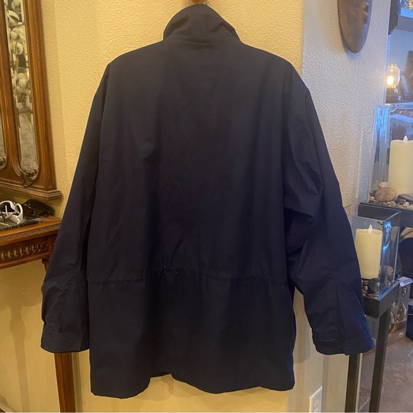 Vintage EDDIE BAUER Men Navy Wool Plaid Lined Parka Jacket Size Large - Picture 5 of 9